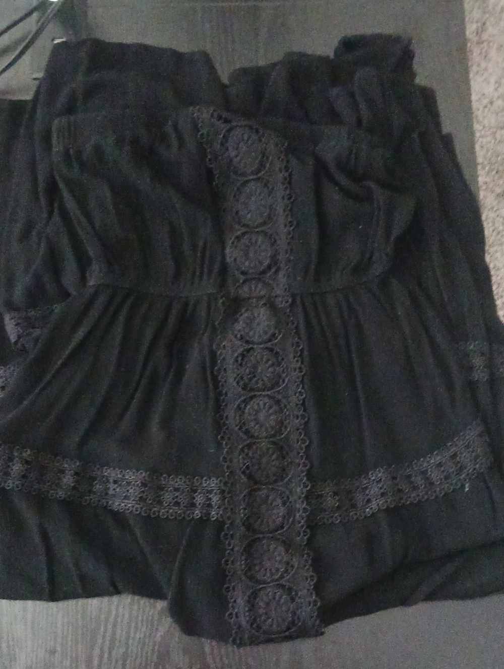 Black Lace-Trim Tube Maxi Dress - Women's (M)